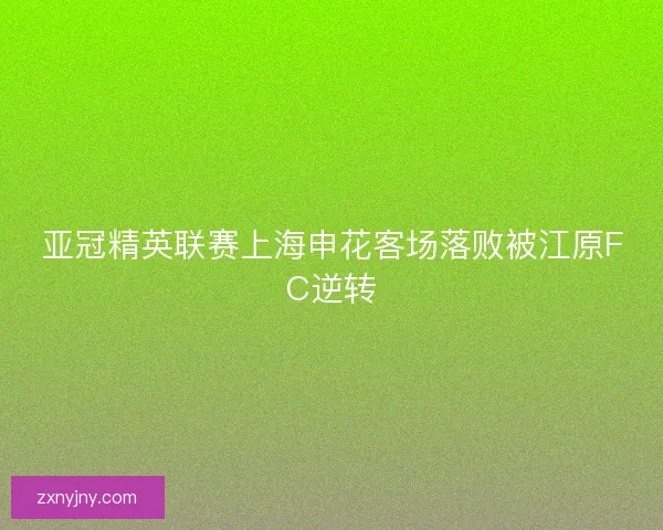亚冠精英联赛上海申花客场落败被江原FC逆转 亚冠精英联赛上海申花客场落败被江原FC逆转